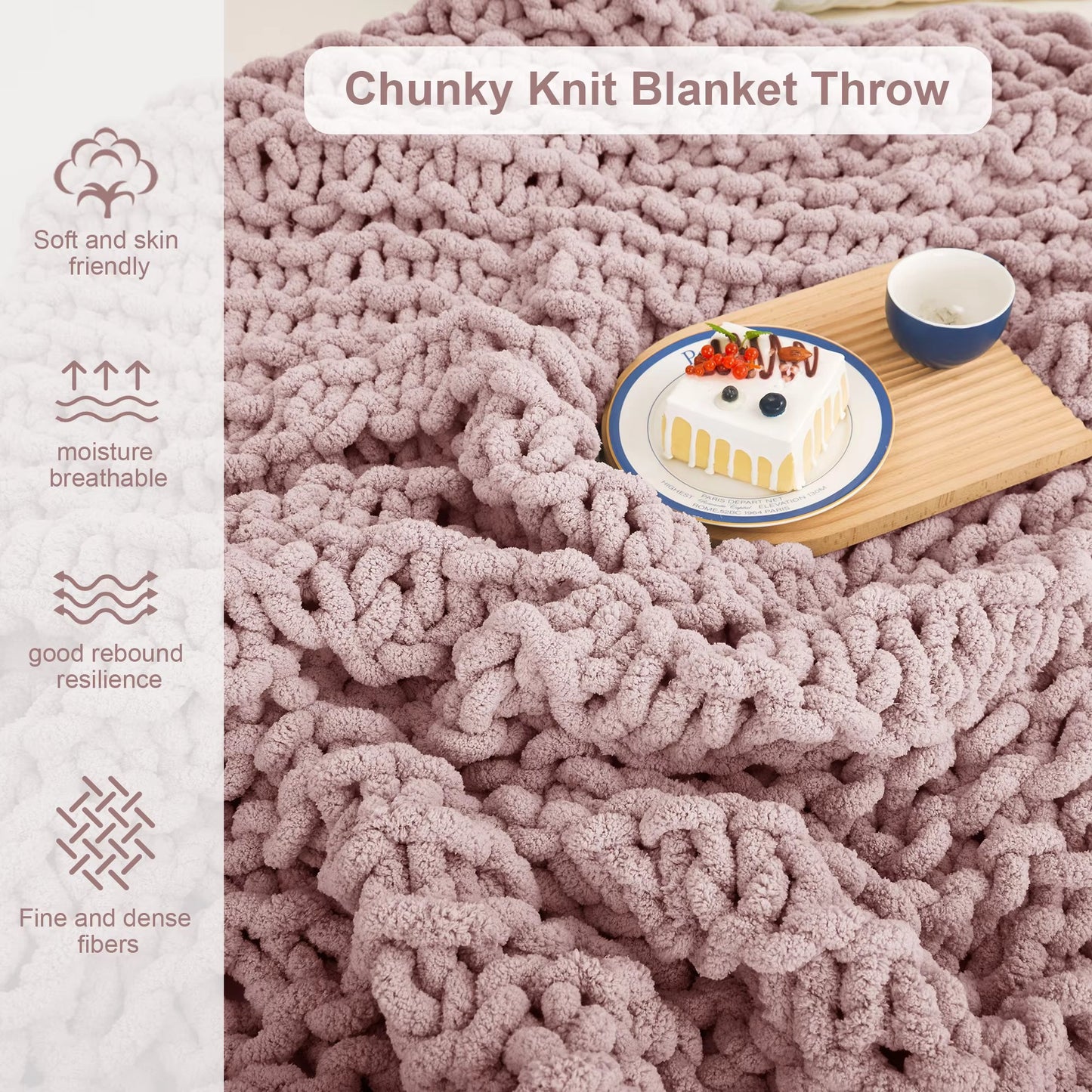 Chunky Knit Chenille Blankets