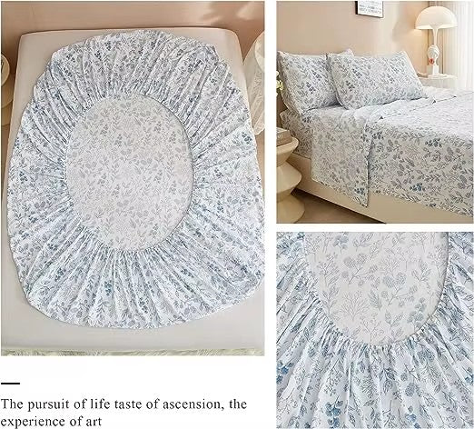 Luxury 3 Piece Floral Printed Sheet Set