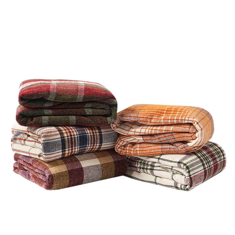 Faux Fur Composite Plaid Chenille Blanket