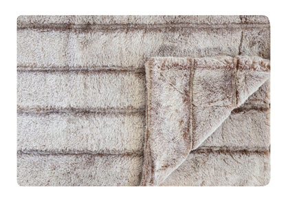 Faux Fur Plush Fleece Blanket Throw