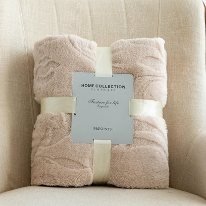 Jacquard  Chunky Plush Fleece Flannel Blankets