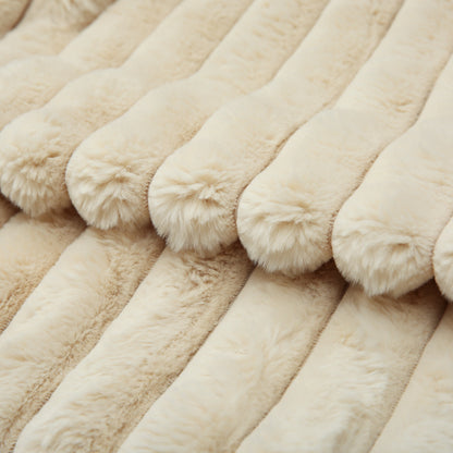 Soft Fax Fur Fleece Blanket Throw