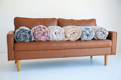 Faux Fur Plush Fleece Blanket Throw