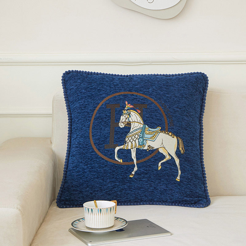 Jacquard Horse Chenille Sofa Cushion