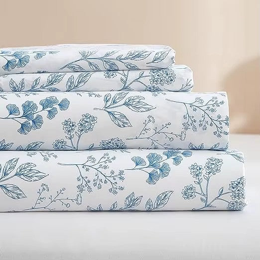 Luxury 3 Piece Floral Printed Sheet Set