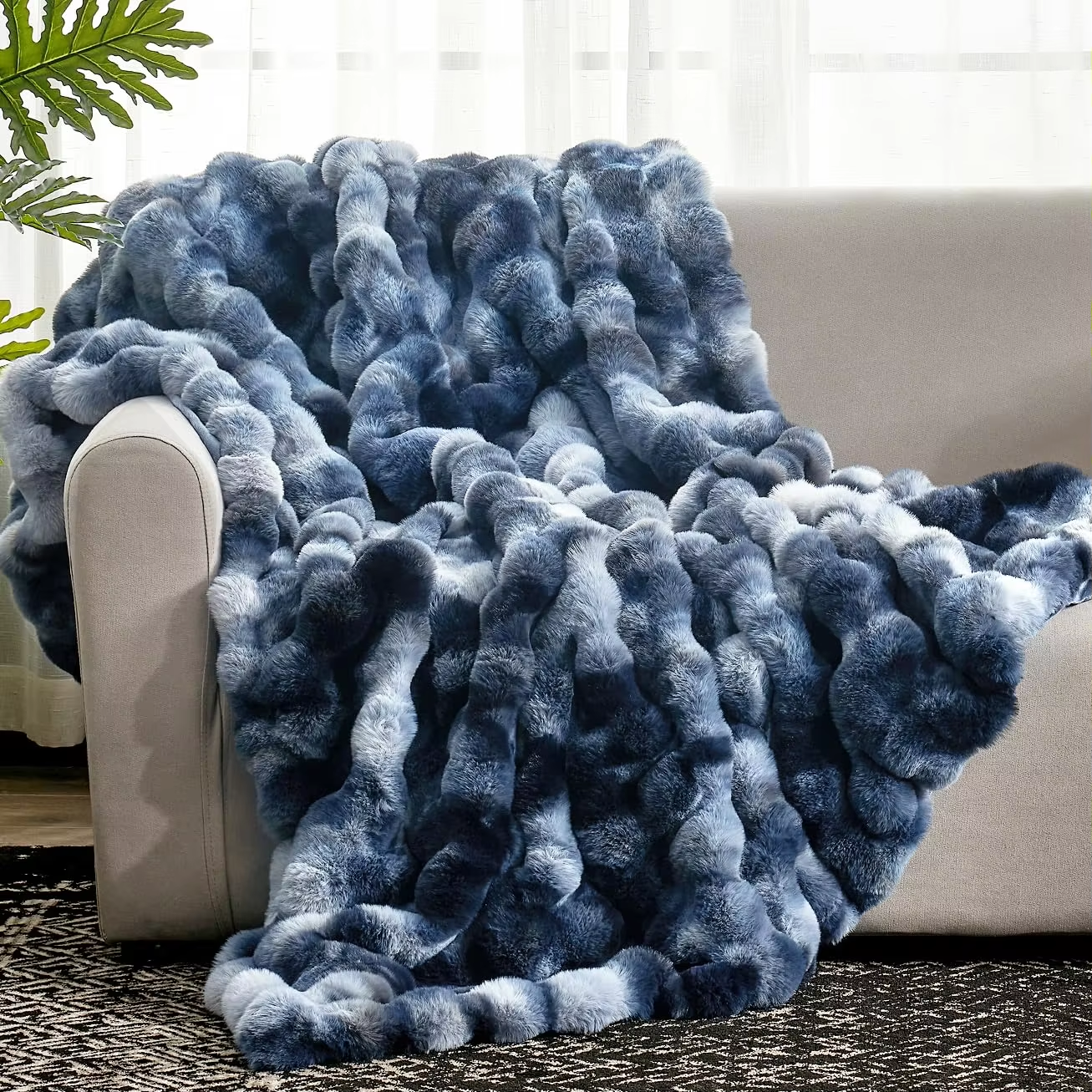 Tie-dye Fax Fur Fleece Blanket Throw