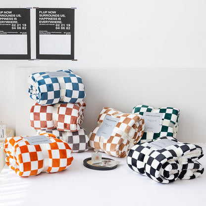 Chessboard Checkered Fleece Flannel Blanket