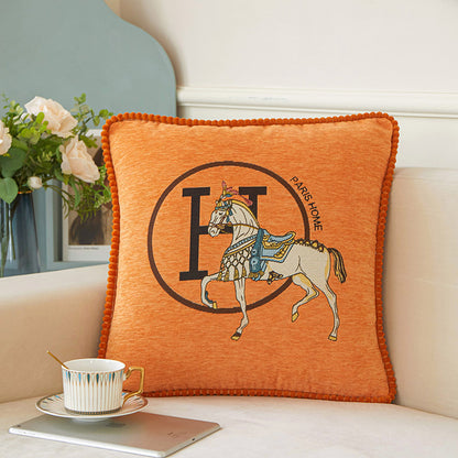 Jacquard Horse Chenille Sofa Cushion