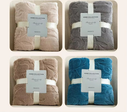 Jacquard  Chunky Plush Fleece Flannel Blankets