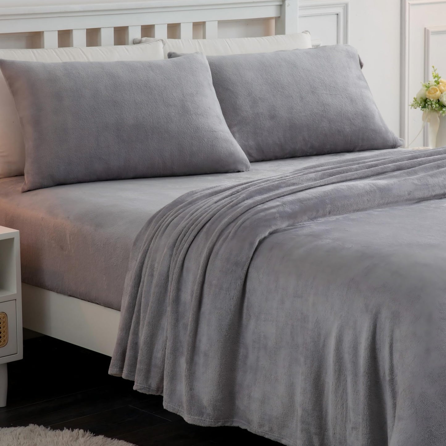Wholesale Solid Flannel Bedding Set
