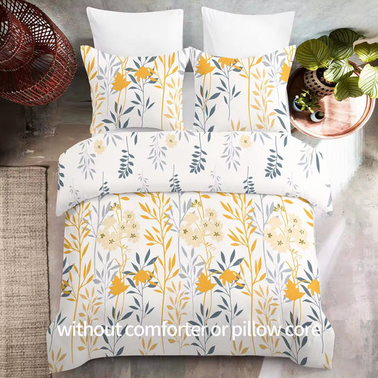 Autumn Colors Plants and Flowers Print  Comforter Sets