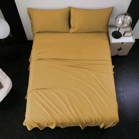 Cooling Bamboo with Elastic Corner Straps Bed Sheet Set