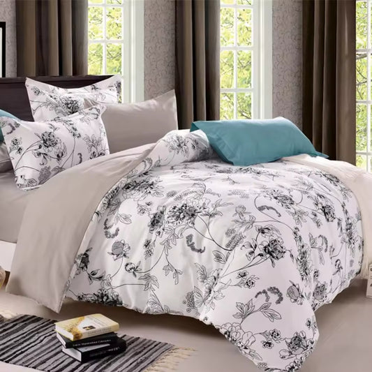 135g Polyester Plant Flower Printed Comforters Set