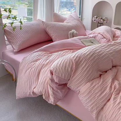 Bubble Gauze Bedding Set Washed Cotton Comforter Sets
