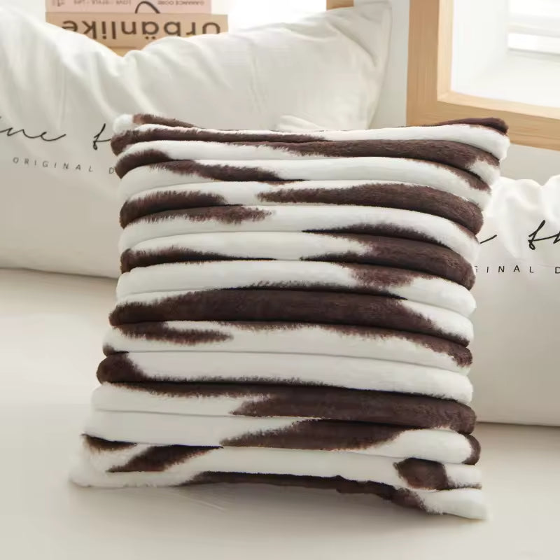Square Faux Rabbit Fur Woven Pillows & Cushions