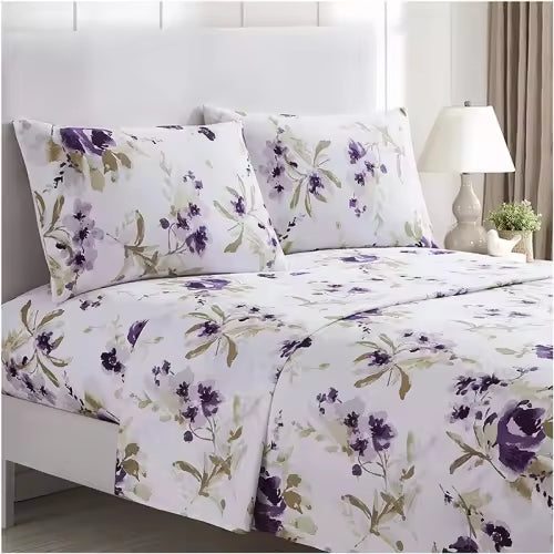 Custom Solid Color Printed Microfiber Bed Sheets Set