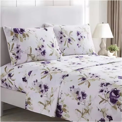 Custom Solid Color Printed Microfiber Bed Sheets Set