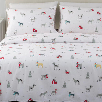 4-Piece Christmas Children's Holiday Printed Bed Sheets Set