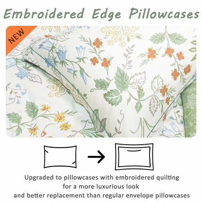 3-piece Floral Prints Double Sided Duvet Cover Comforters Set