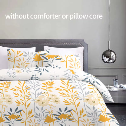 Autumn Colors Plants and Flowers Print  Comforter Sets