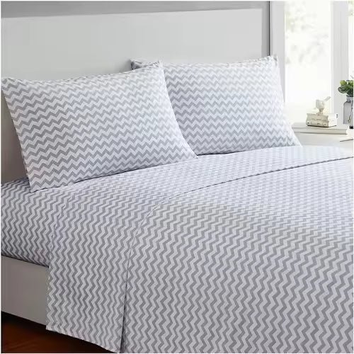 Custom Solid Color Printed Microfiber Bed Sheets Set