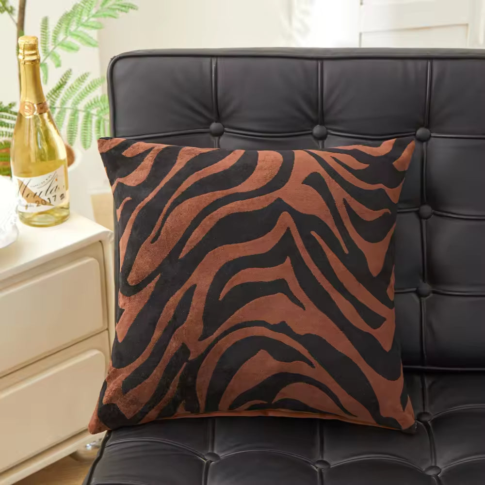 Zebra Printed Square Sofa Pillows & Cushions