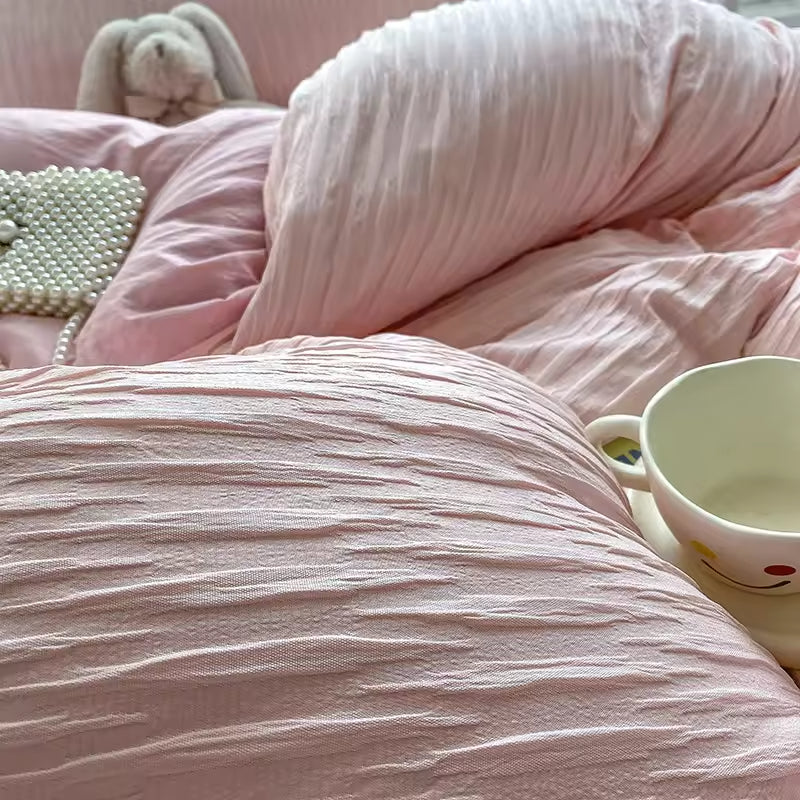 Bubble Gauze Bedding Set Washed Cotton Comforter Sets