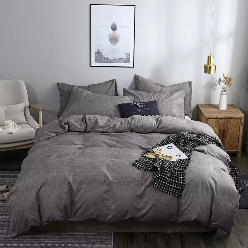 Plain Color Textured Pattern Brushed Comforter Sets