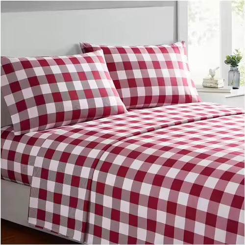Custom Solid Color Printed Microfiber Bed Sheets Set