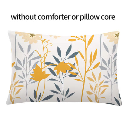 Autumn Colors Plants and Flowers Print  Comforter Sets