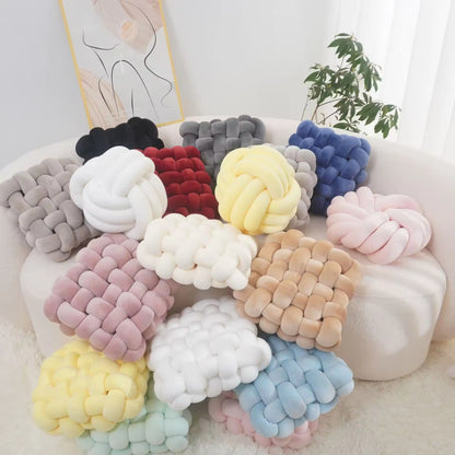 Square Woven Sofa Back Plush Decorative Cushions