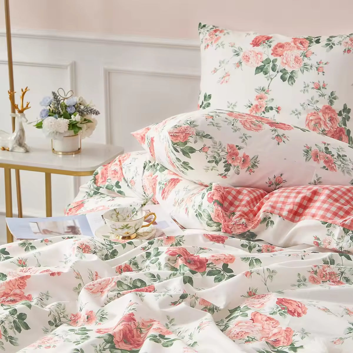 100% Microfiber Plant Flowers Print Comforter Sets