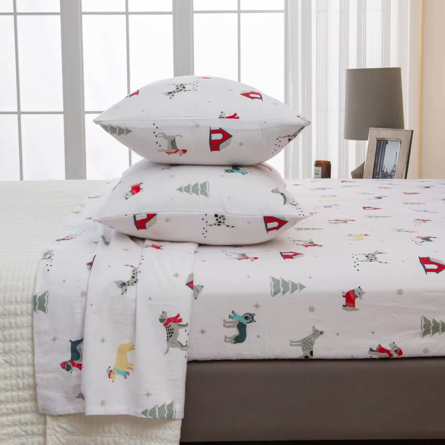 4-Piece Christmas Children's Holiday Printed Bed Sheets Set