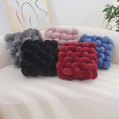 Square Woven Sofa Back Plush Decorative Cushions