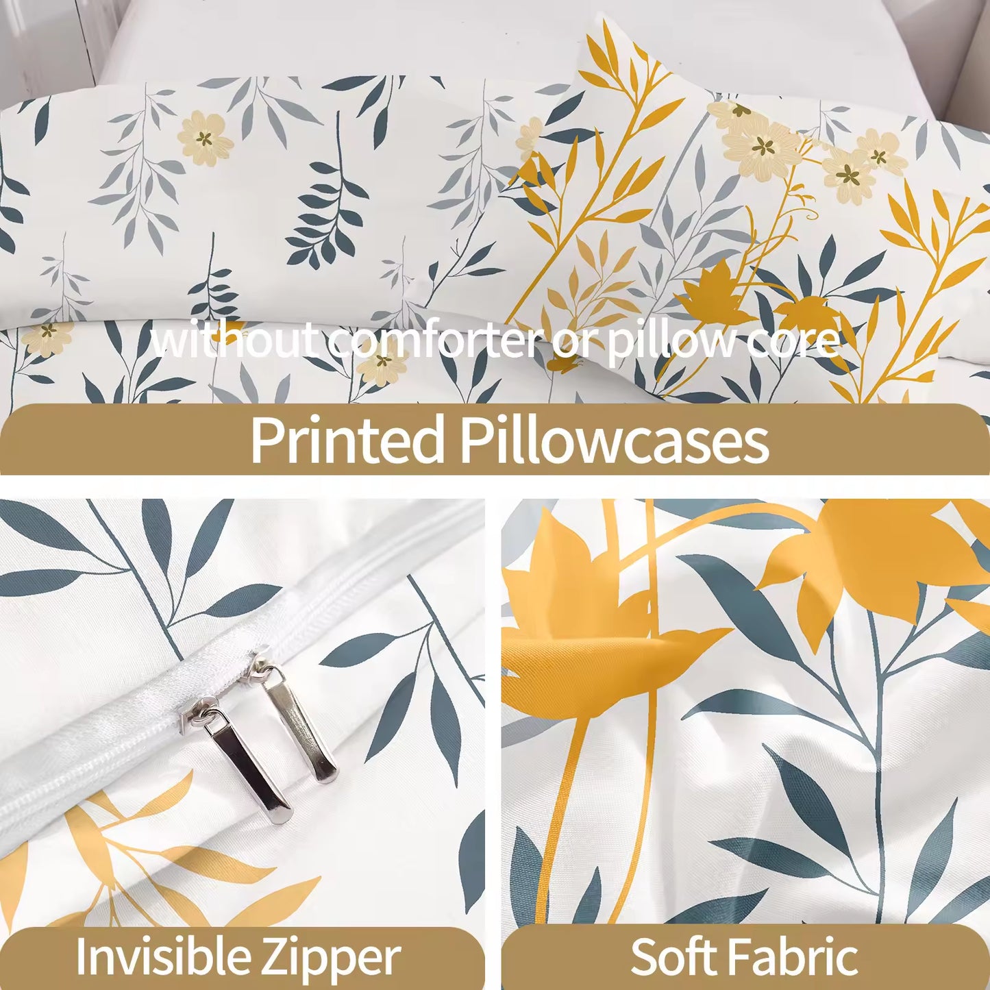 Autumn Colors Plants and Flowers Print  Comforter Sets
