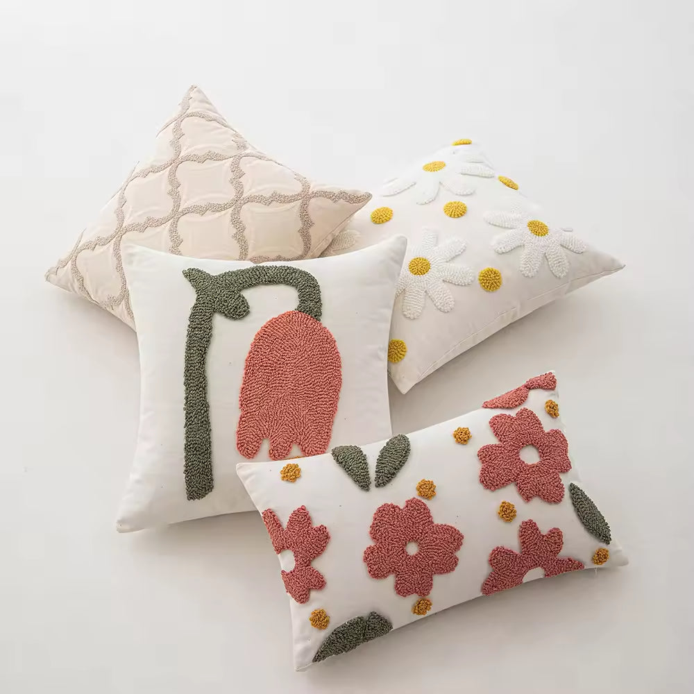 Nordic Flower Tufted Pillows & Cushions