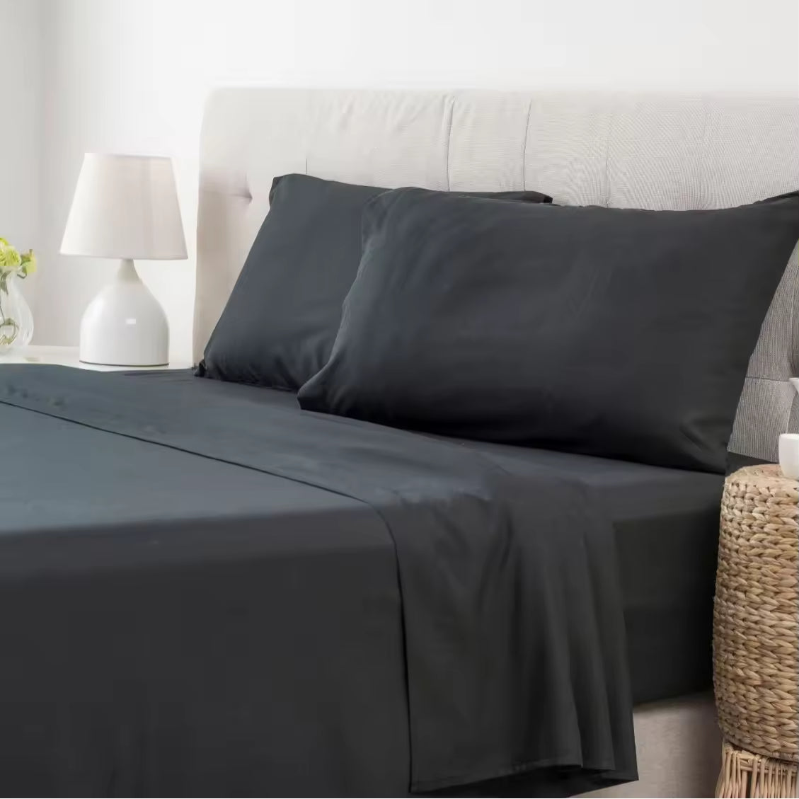 Solid Color Four Piece Bed Sheet Set