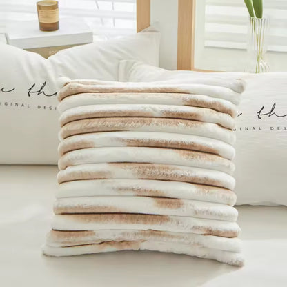 Square Faux Rabbit Fur Woven Pillows & Cushions