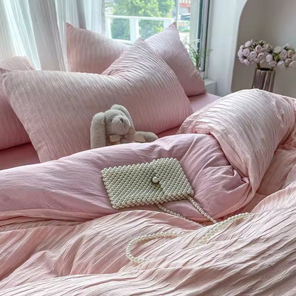 Bubble Gauze Bedding Set Washed Cotton Comforter Sets