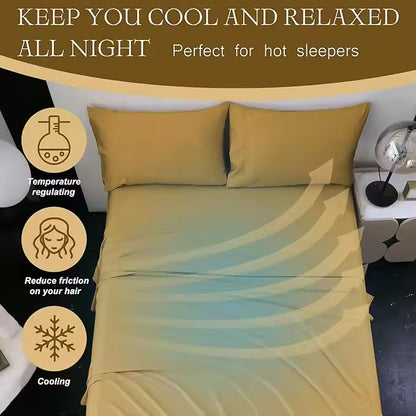 Cooling Bamboo with Elastic Corner Straps Bed Sheet Set