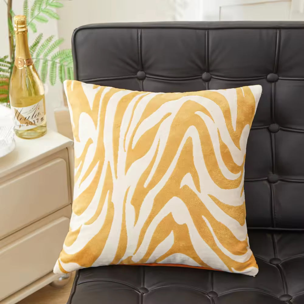 Zebra Printed Square Sofa Pillows & Cushions