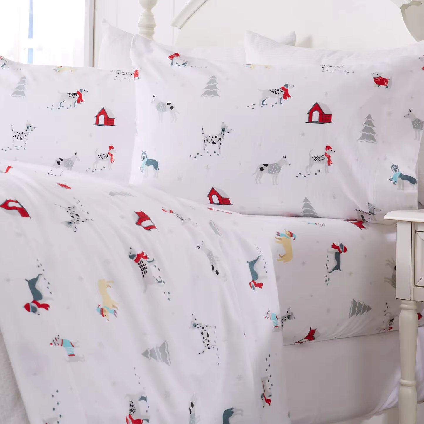 4-Piece Christmas Children's Holiday Printed Bed Sheets Set