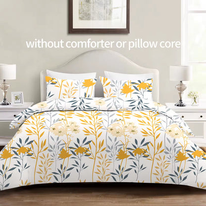 Autumn Colors Plants and Flowers Print  Comforter Sets