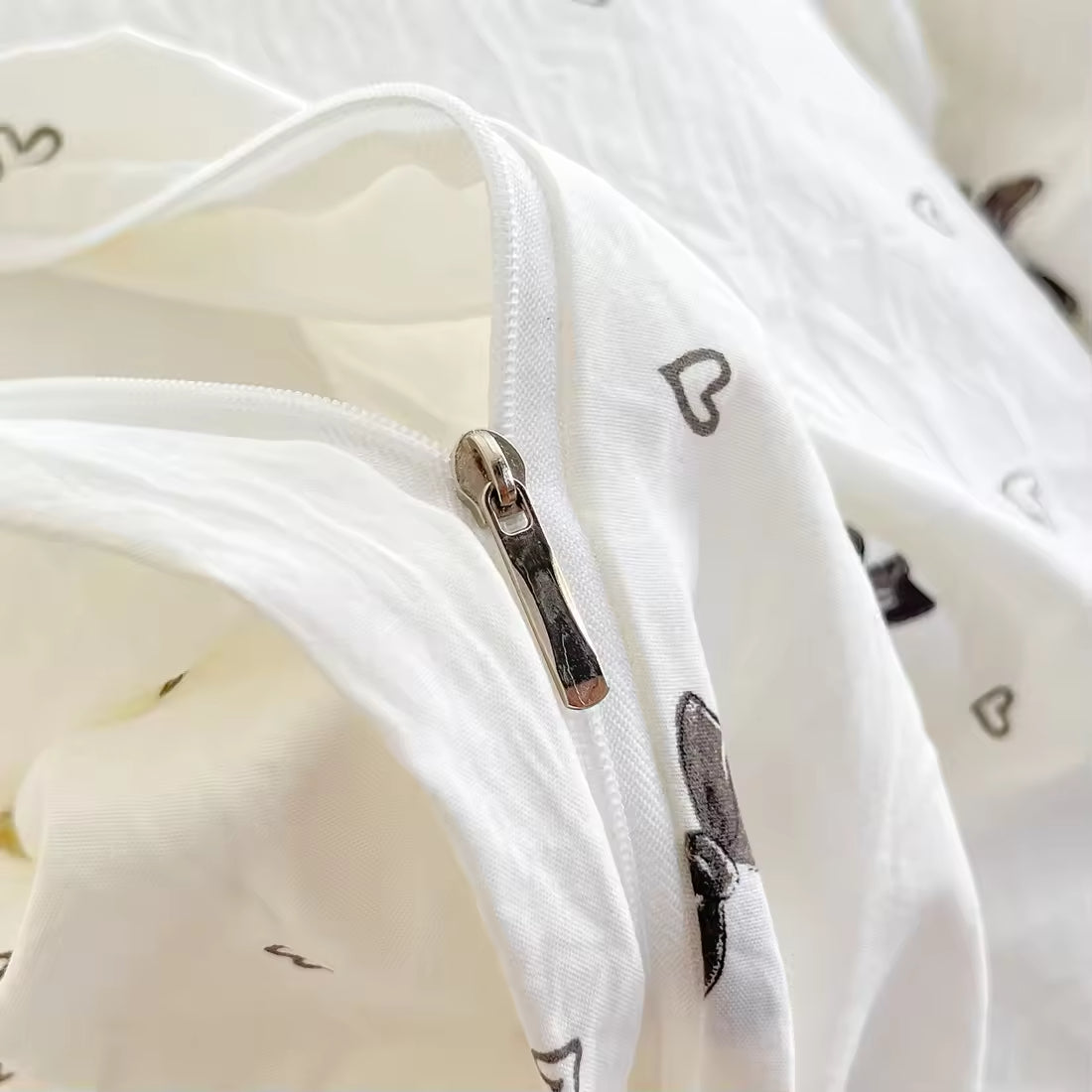 Customized 90gsm Polyester Bow Printed Children Duvet Cover Sets