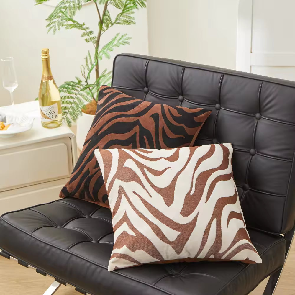 Zebra Printed Square Sofa Pillows & Cushions