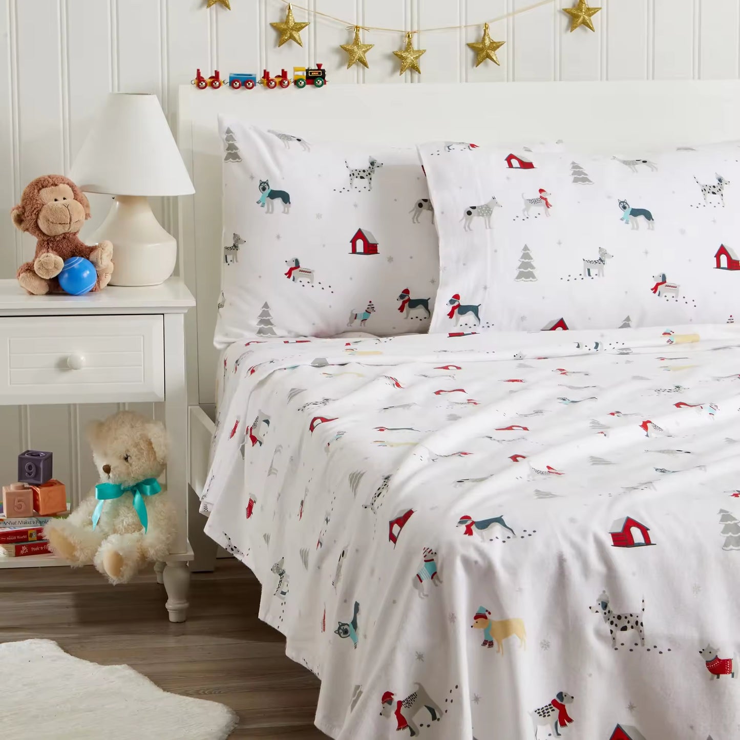 4-Piece Christmas Children's Holiday Printed Bed Sheets Set