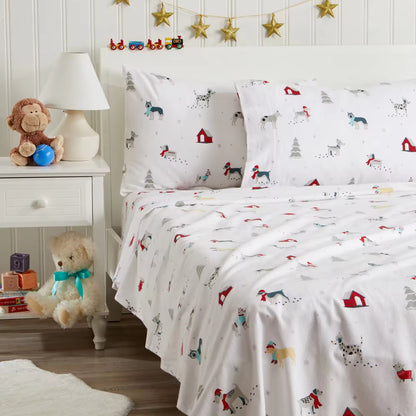 4-Piece Christmas Children's Holiday Printed Bed Sheets Set