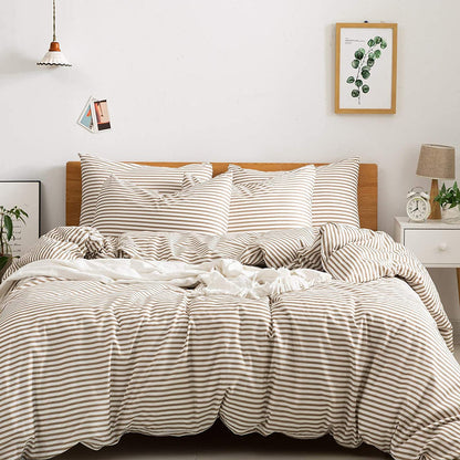 Wholesale Breathable Stripe Printed Duvet Cover Set