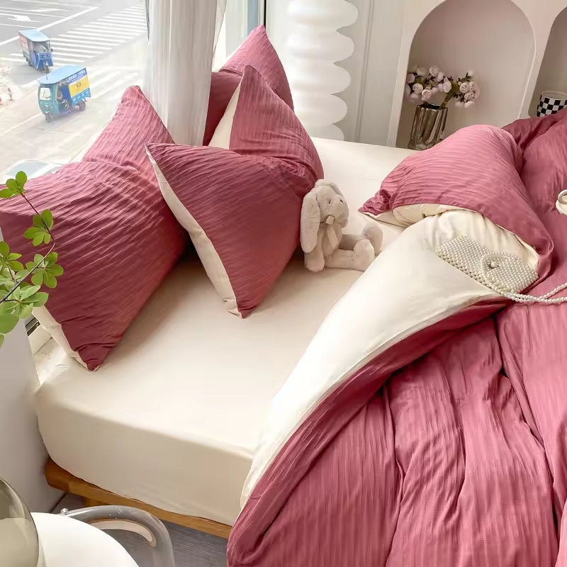 Bubble Gauze Bedding Set Washed Cotton Comforter Sets