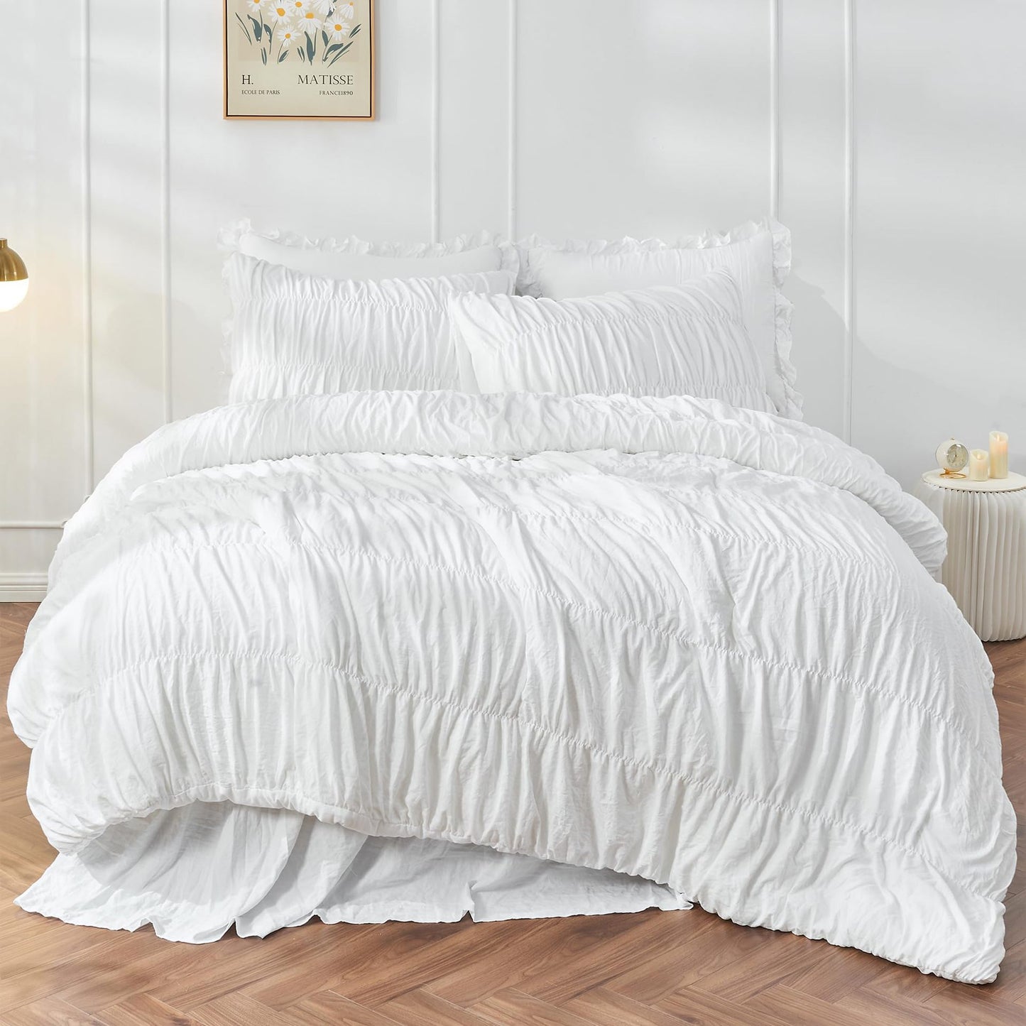 Wrinkled Wheat-colored Fluffy Comforter Sets